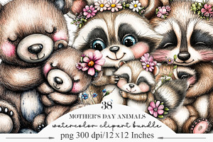 Whimsical Animals Mother's Day, an Illustration by Designking