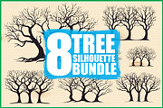 8 Tree Silhouette Vector Bundle, an Illustration by Designs_River (Thumbnail 1 of 9)