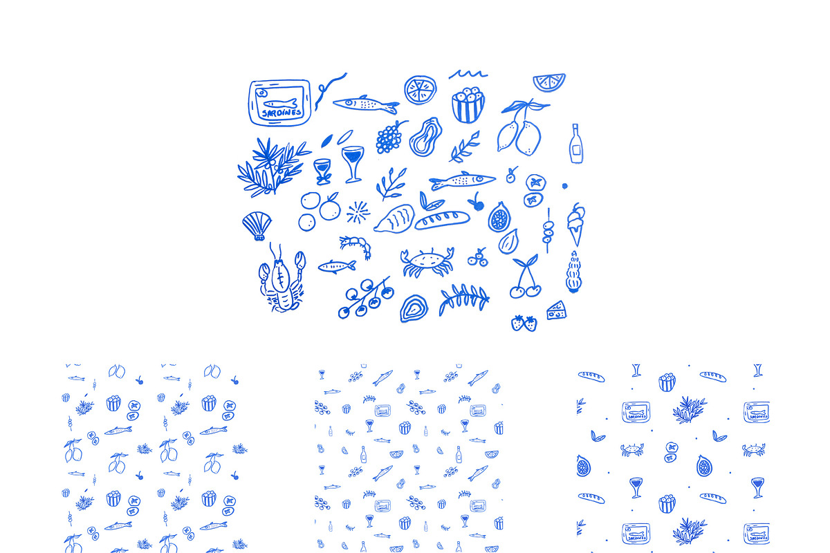 Coastal Food Collection, a Food Illustration by ElicoelhoDesign Shop (Photo 3 of 8)