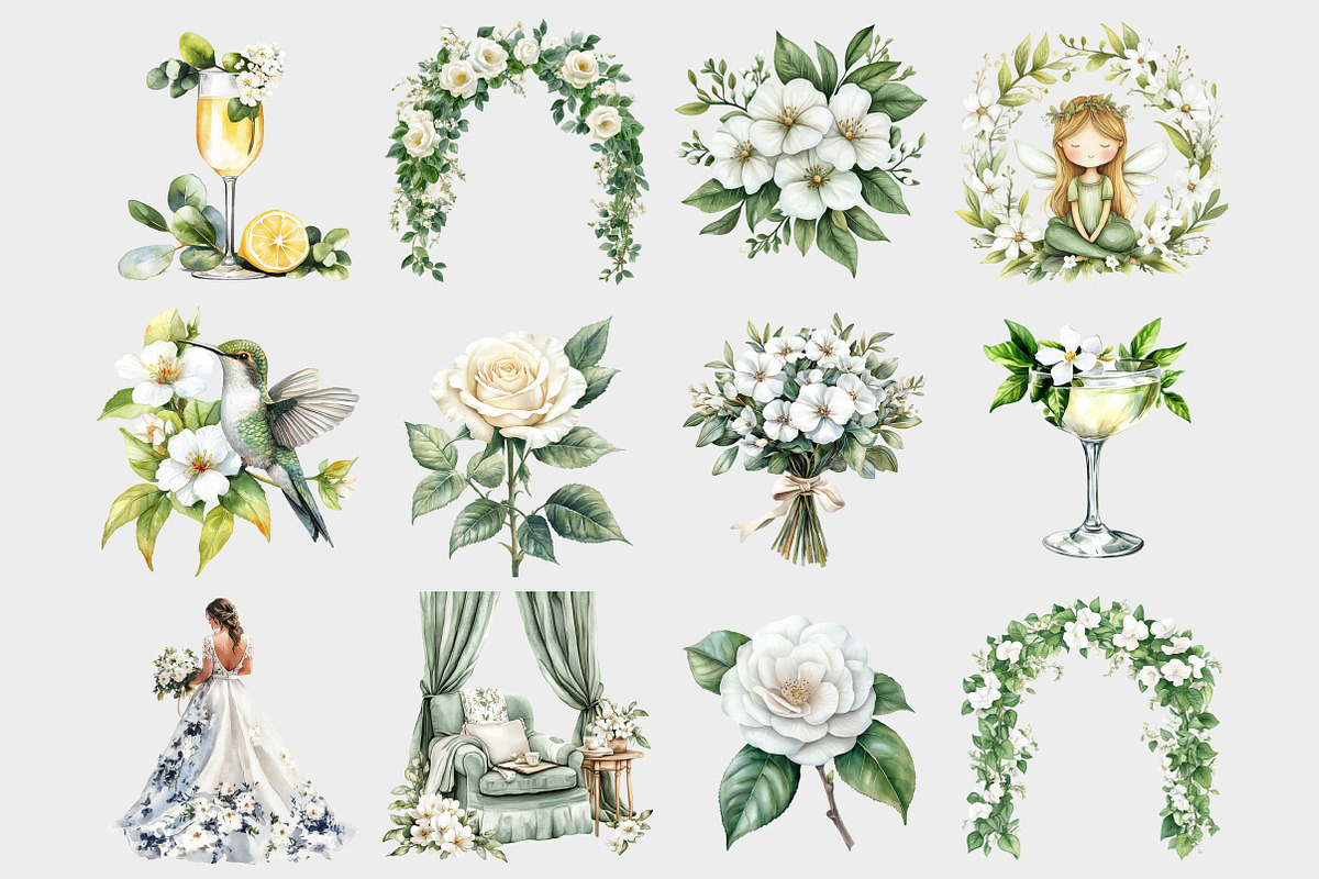 Watercolor Flower Clipart, a Seasonal Illustration by Design Market (Photo 2 of 5)