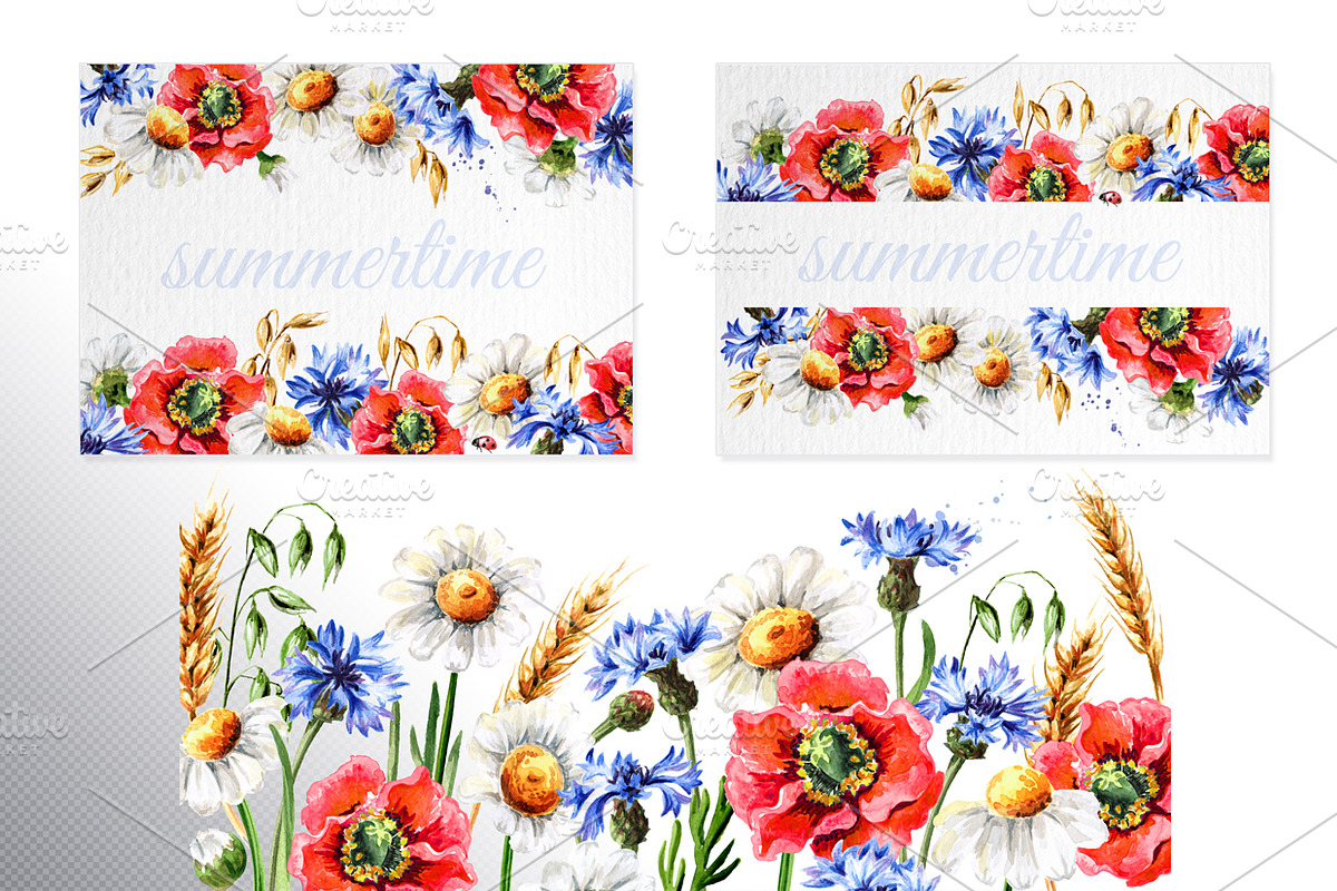 Summer flowers, a Decorative Illustration by Daria Ustiugova (Photo 8 of 10)
