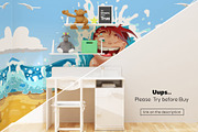 KID'S Bedroom Set Interior Mockups, a Books & Magazine Mockup by Kongkow (Thumbnail 9 of 9)