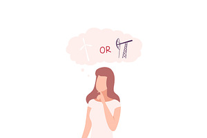 Girl Trying to Make Decision, an Illustration by TopVectors