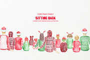 Christmas Family Sitting Back, a Person Illustration by Corner Croft (Thumbnail 1 of 9)