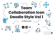 Team Collaboration Doodle Icon Set, an Object Illustration by SLAB! Design (Thumbnail 1 of 3)