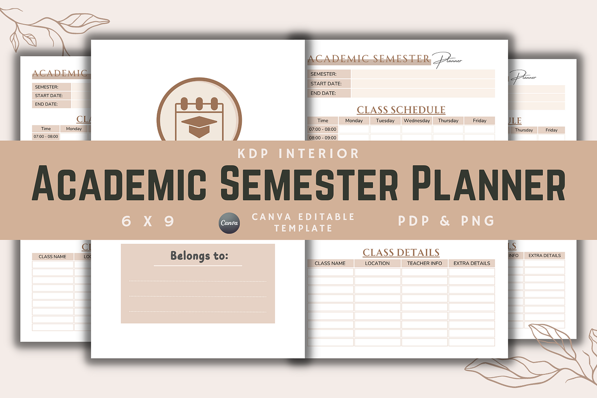 Academic Semester Planner, a Templates & Theme by KDPISH (Photo 1 of 4)