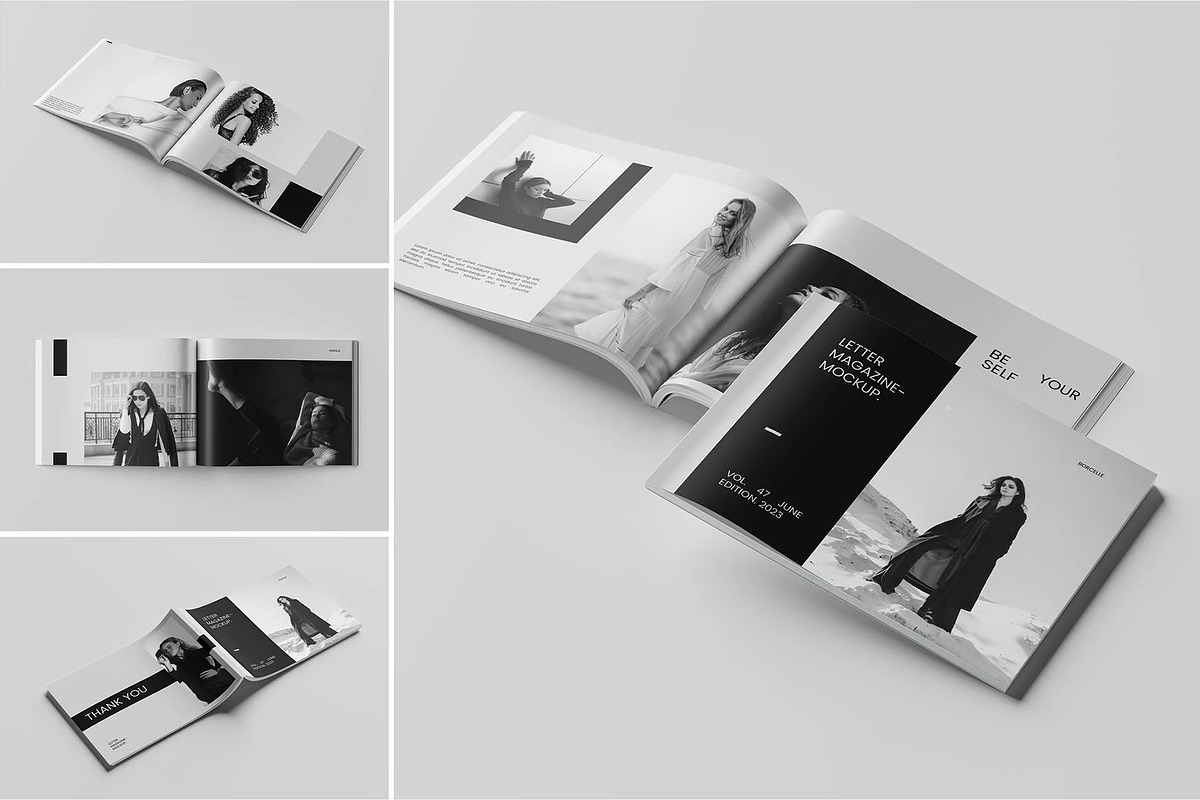 Landscape us Letter Magazine Mockup, an Advertising Mockup by zippypixelstudio (Photo 1 of 5)