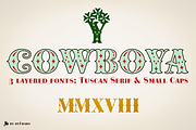 Cowboy Tuscan & Layered -3 fonts-, a Serif Font by deFharo (Thumbnail 2 of 7)
