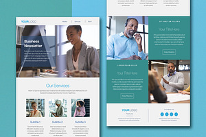 Business Newsletter Teal and Blue, a Design Template by wavebreak