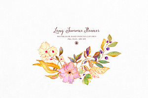 Long Summer Flowers - Watercolor Set