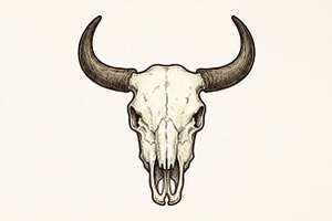Rustic Cowboy Skull Sublimation PNG, a Seasonal Illustration by Canvas Craft
