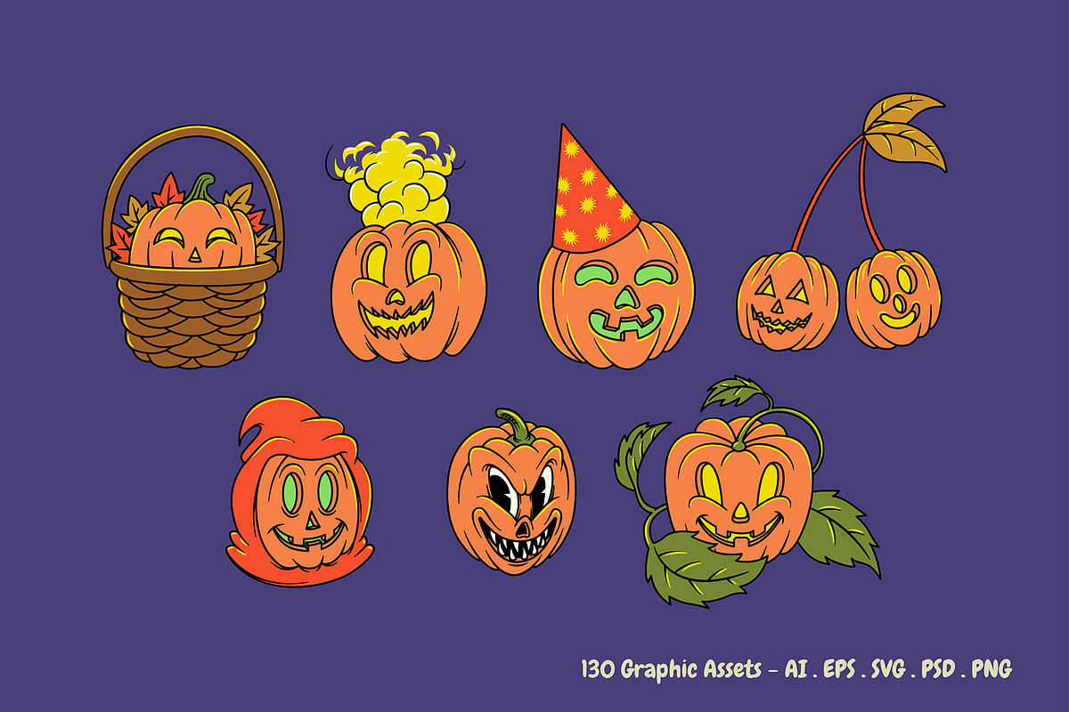 Halloween Cartoon Bundle, an Illustration by The Isian (Photo 7 of 40)