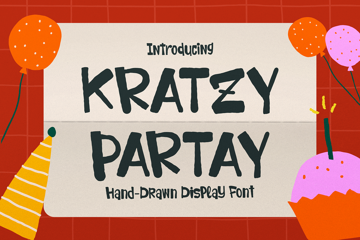 Kratzy Partay | Hand Drawn Display, a Handwritten Font by gracetype_studio (Photo 1 of 11)