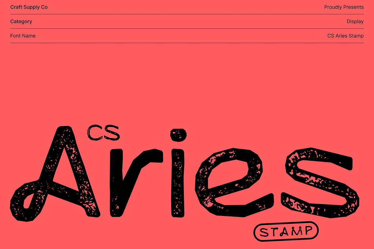 CS Aries Stamp, a Sans Serif Font by Craft Supply Co. (Photo 1 of 8)
