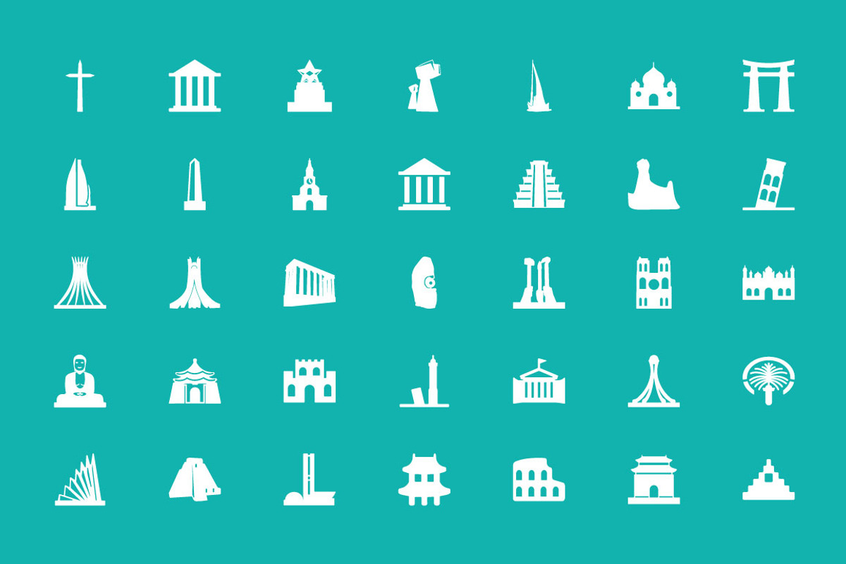 100+ Monuments Vector Icons preview 3
