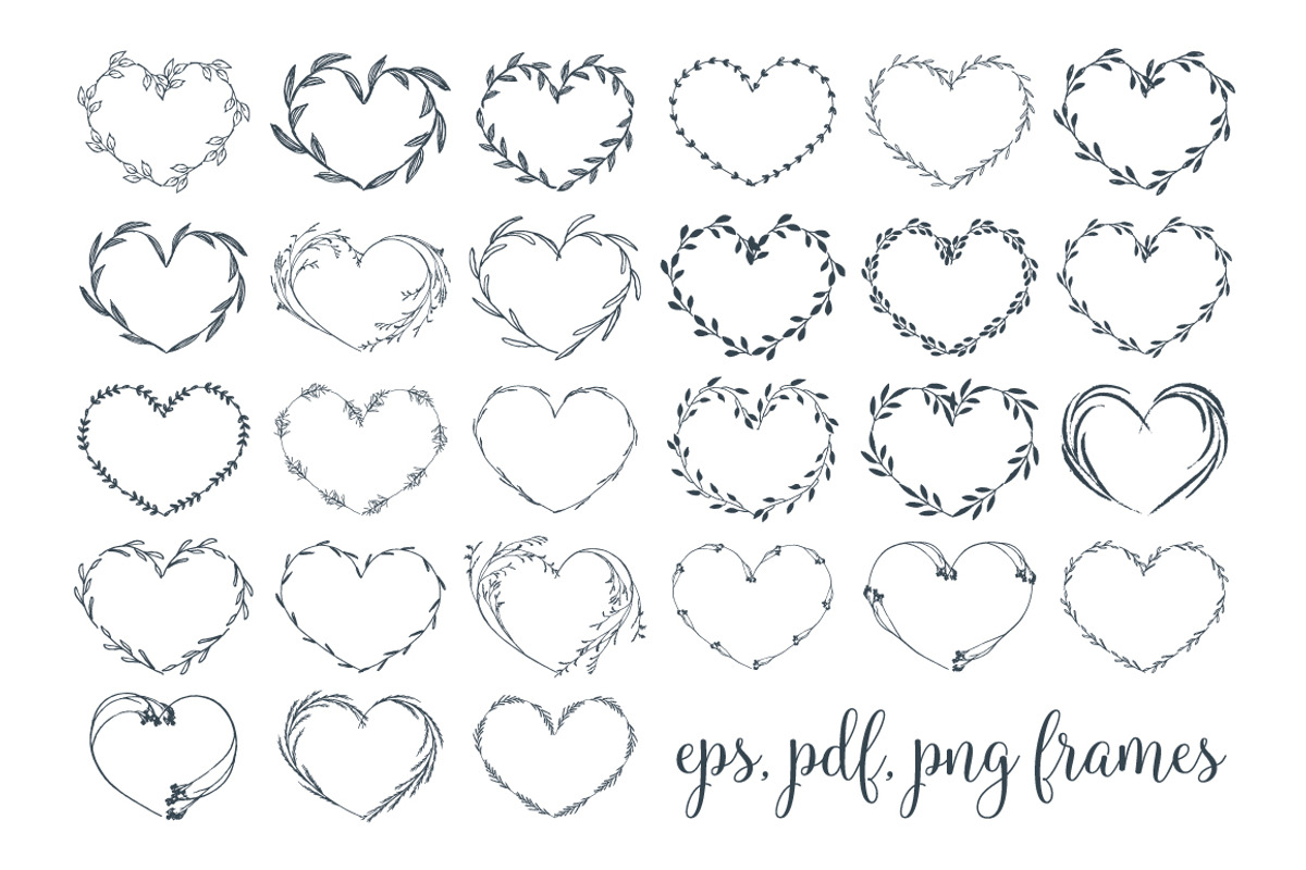 Botanical heart frames, an Object Graphic by Floralis