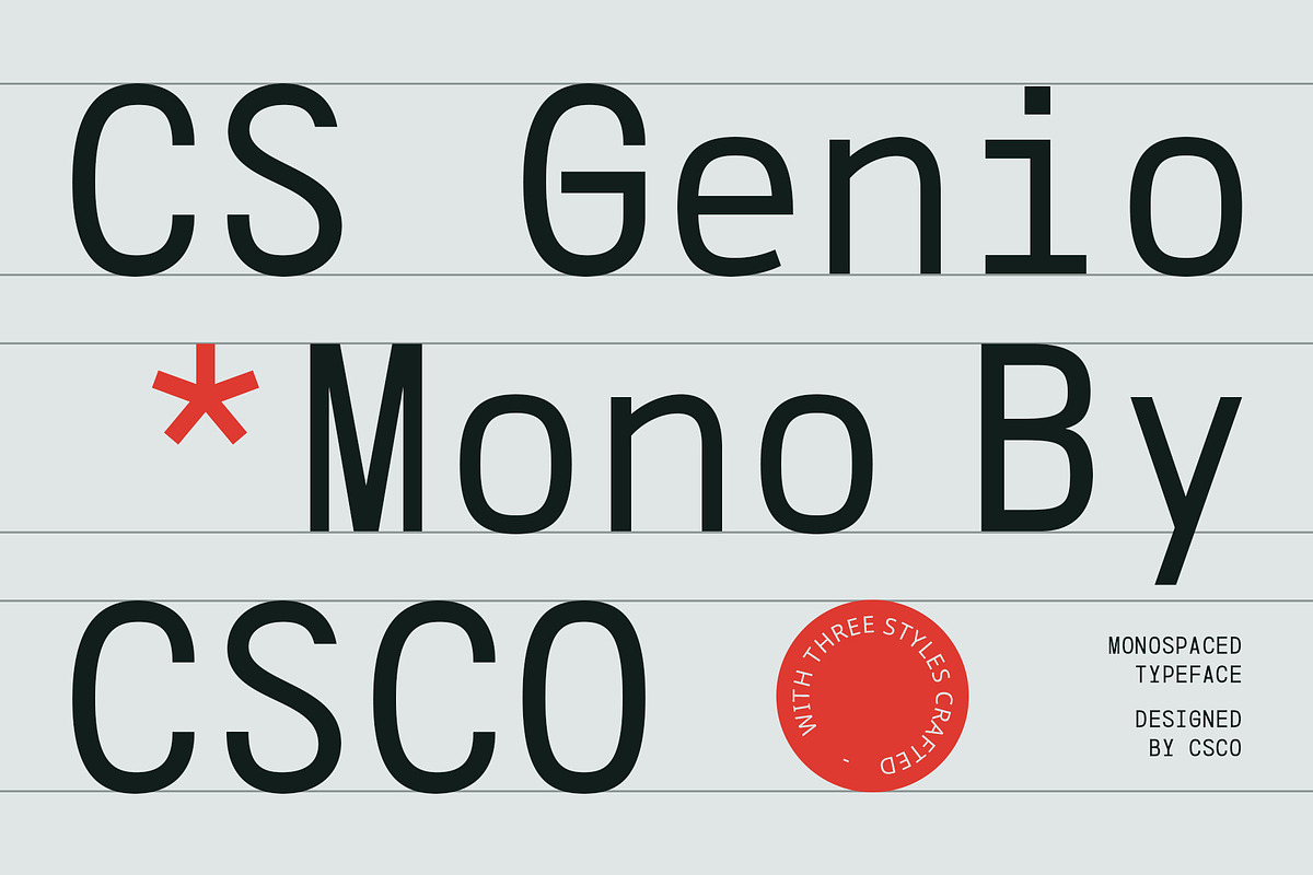 CS Genio Mono – Monospaced Typeface, a Sans Serif Font by Craft Supply Co. (Photo 1 of 8)