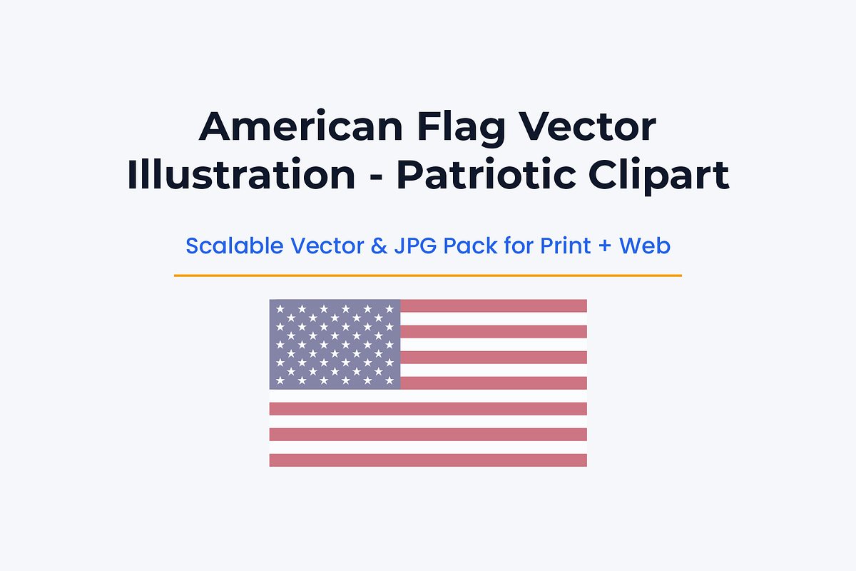 USA Flag Vector Illustration, an Object Illustration by Amogh Design (Photo 1 of 5)
