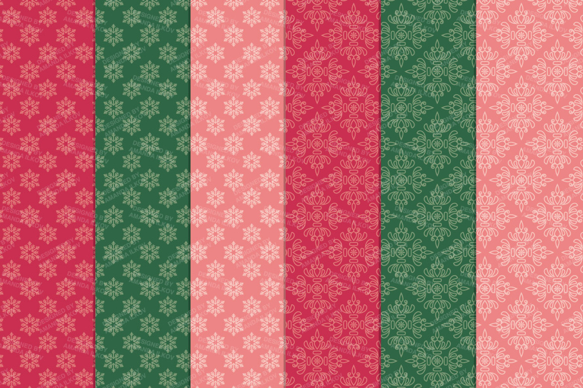 Pretty Christmas Wreaths & Patterns, an Illustration by Amanda Ilkov (Photo 5 of 5)
