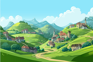 Background village in the mountains
