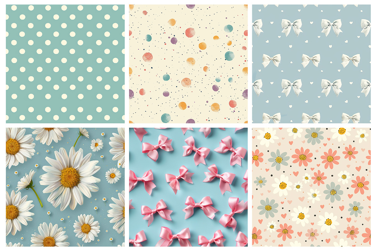 Pastel Gift & Deco Seamless Patterns, an Illustration by DreamArtGraphic (Photo 4 of 5)