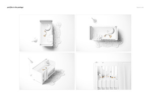 Fitted Crib Sheet Adds Mockup Set