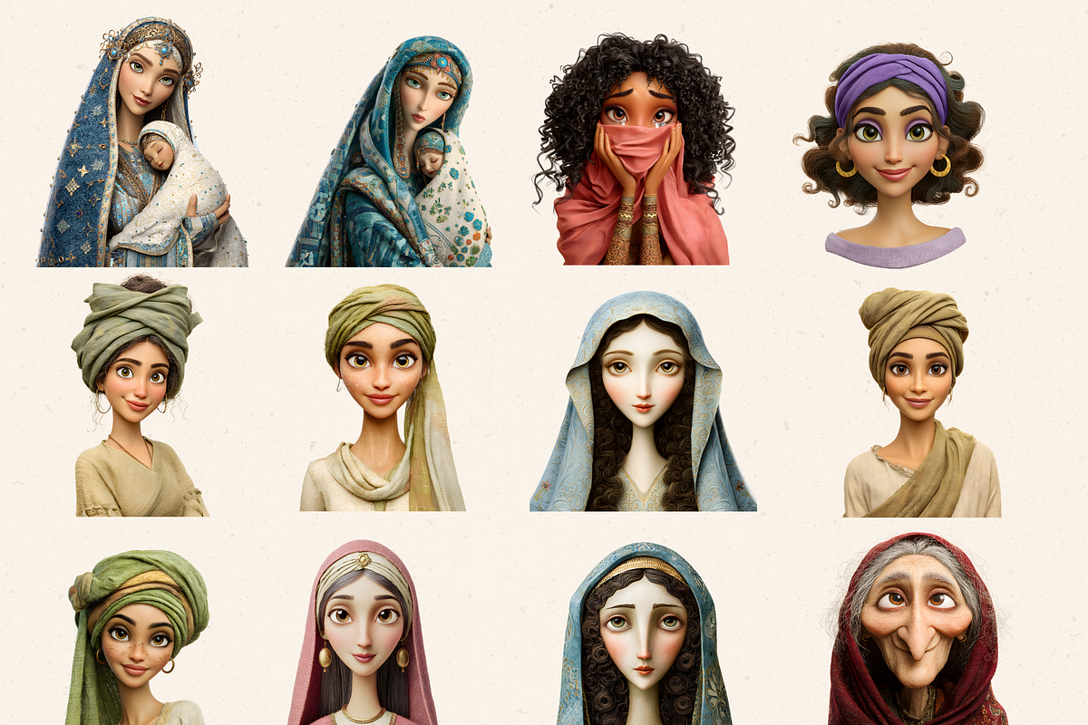 NEW TESTAMENT WOMEN CLIPART PACK, a Person Illustration by Daring Digies (Photo 3 of 10)