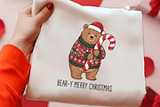 Beary Merry Christmas Bear PNG, a Seasonal Illustration by CrexoraLab (Thumbnail 2 of 4)
