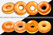 Glazed Donut Clipart, a Graphic by Artnoy (Thumbnail 2 of 5)