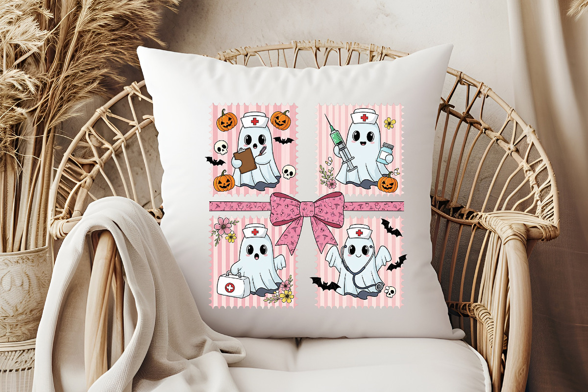 Coquette Pink Nurse Ghost Halloween, an Illustration by Libby Wishes (Photo 3 of 6)