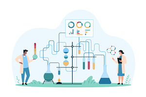 Chemical experiment laboratory plan, a Person Illustration by Flashvector
