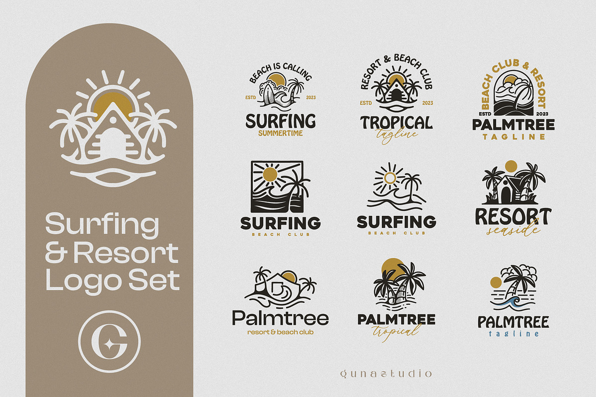 Tropical Summer Logo Collection, a Branding & Logo Template by Guna Studio (Photo 2 of 9)