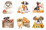 Watercolor Autumn Dog Clipart, an Illustration by Dream Creation (Thumbnail 4 of 6)
