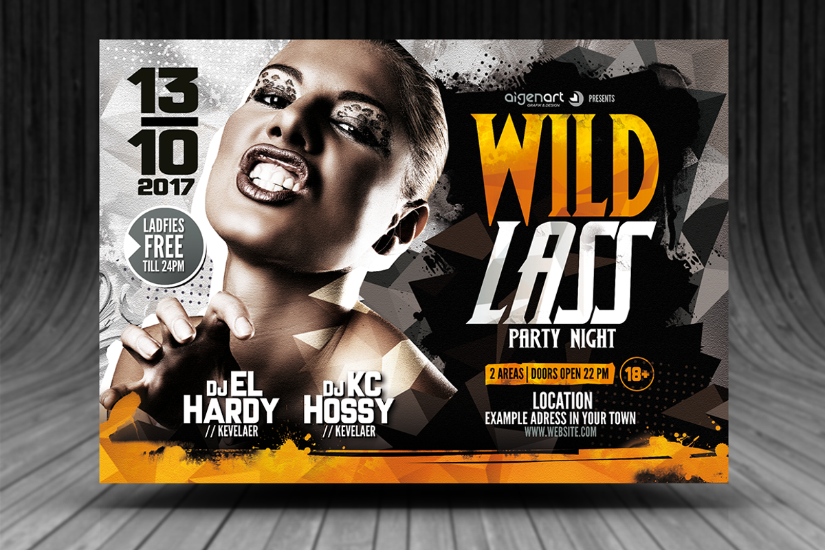 Wild Lass Party Night, a Flyer Template by aigenart (Photo 6 of 10)