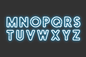 Blue Neon Capital Letters 3D Model