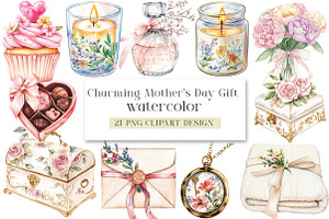 Charming Mother's Day Gift Clipart, an Illustration by DreamArtGraphic