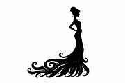 Stylish Gown Silhouette Set, an Illustration by yasushie (Thumbnail 14 of 21)