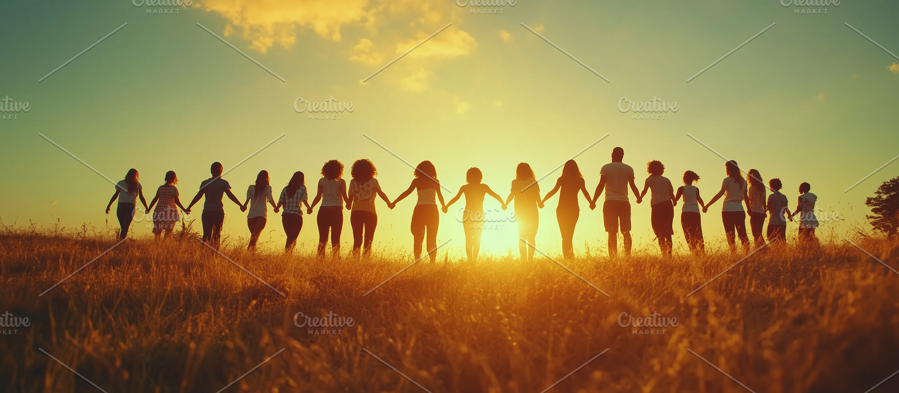 Group of people stand in a line and, a Person Photo by MistyDay