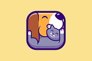 Cute Cat And Dog Playing Together, an Animal Illustration by Catalyst Labs (Thumbnail 3 of 3)
