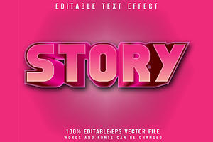 Story Vector 3d Editable Text Effect