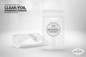 Clear /Foil Stand Up Pouch Mockup