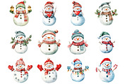 Whimsical Christmas Snowman Clipart, a Graphic by CitraGraphics (Thumbnail 3 of 4)