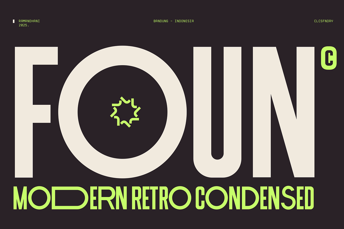 FOUN — Modern Retro Condensed Font, a Sans Serif Font by Fortunes Co (Photo 1 of 11)