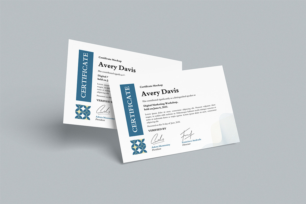 Certificate Mockup, a Product Mockup by swsi-studio (Photo 3 of 5)