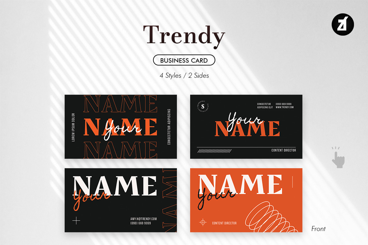 Trendy - Business card template, a Business Card Template by Chanut is industries (Photo 3 of 3)