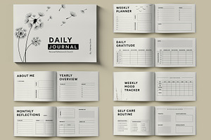 Minimal Daily Journal Planner Layout, a Stationery Template by ContestDesign
