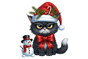 Angry Christmas black cats, an Object Graphic by Pixxel_Studio (Thumbnail 2 of 6)