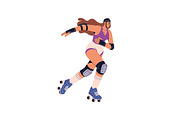 Happy people on roller skates set, a Person Illustration by PaperTrident (Thumbnail 9 of 15)