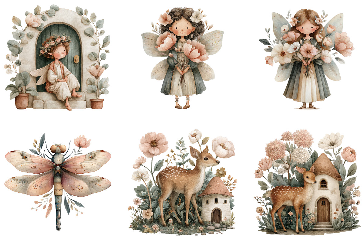 Magical Garden Fairies Clipart, an Illustration by Sublimation Artist (Photo 7 of 7)