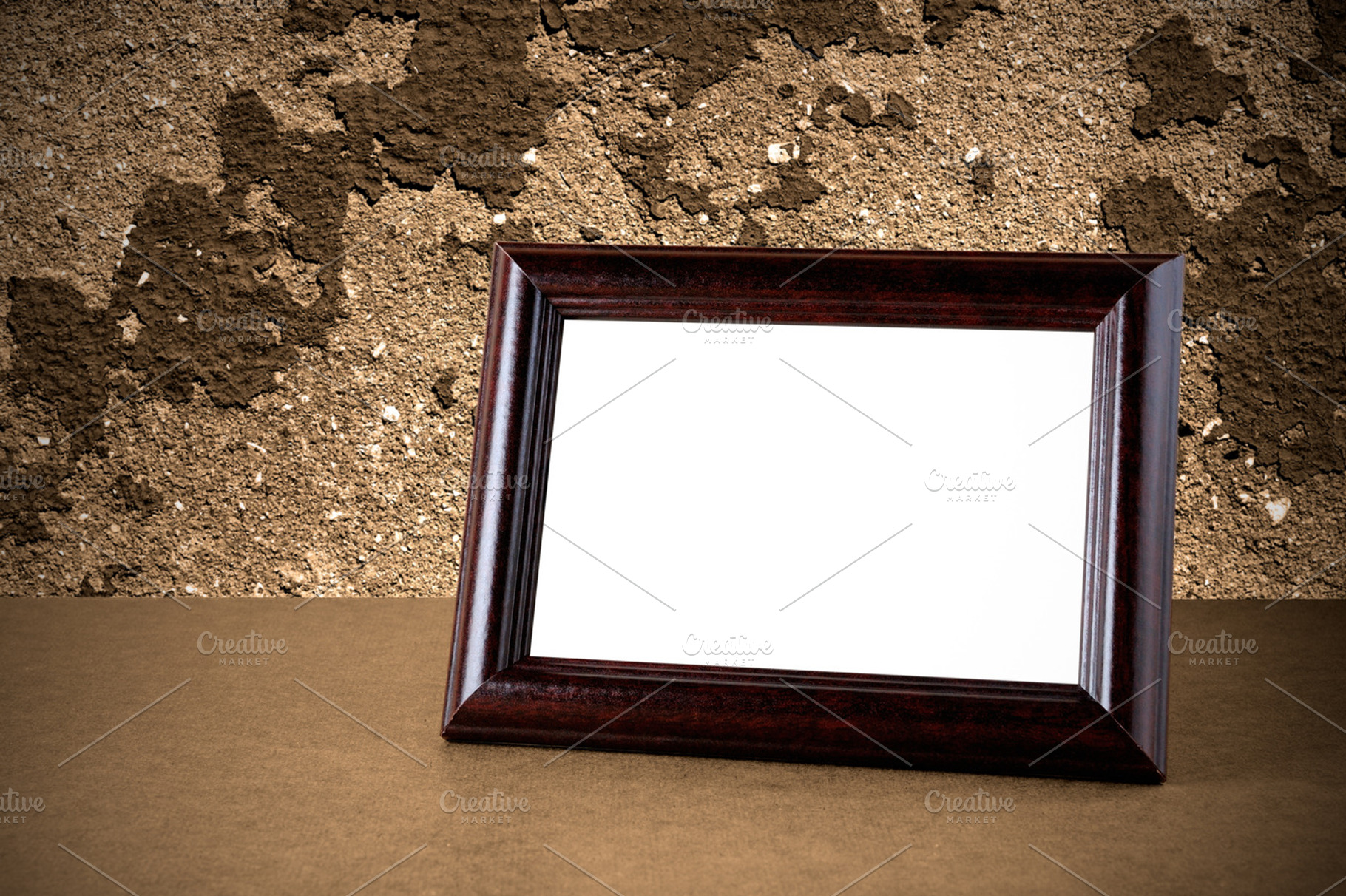 Old wooden photo frame